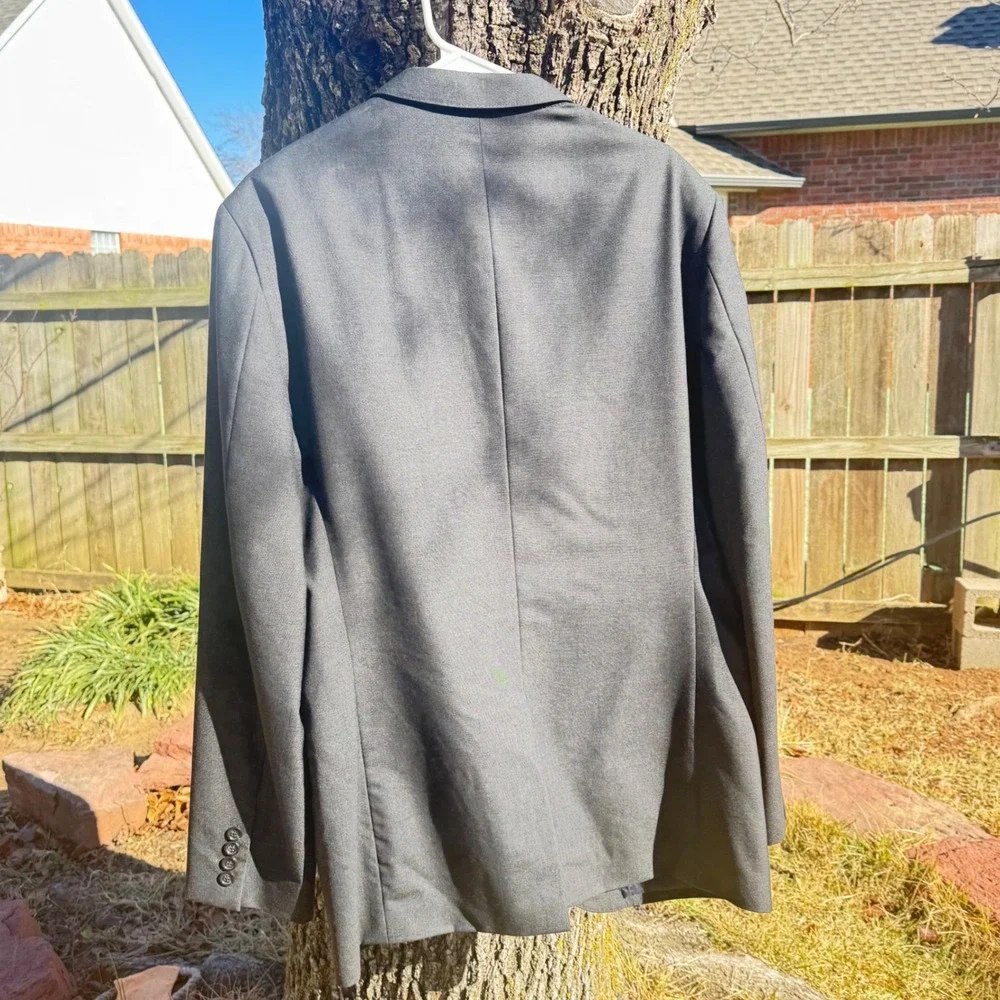VTG JCrew Ludlow Jacket Italian Wool Charcoal Gray 44L Herringbone Blazer Jacket
